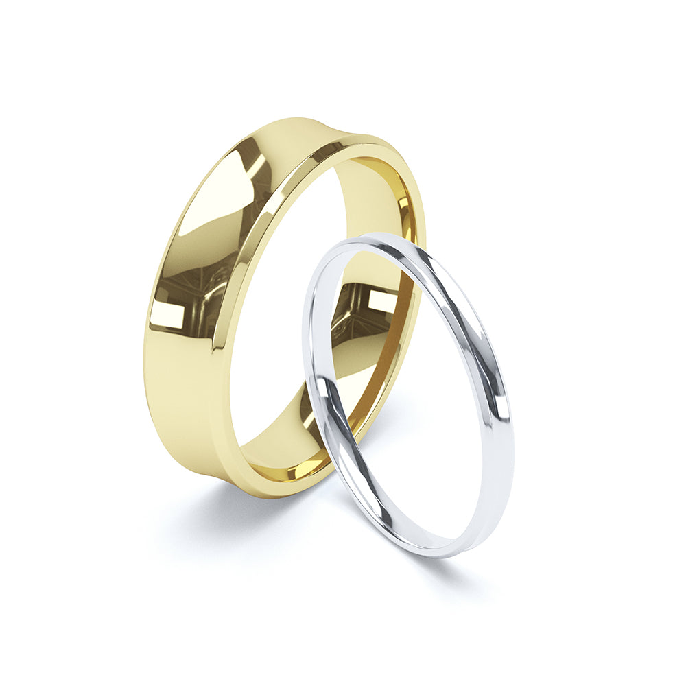 Concave wedding deals band