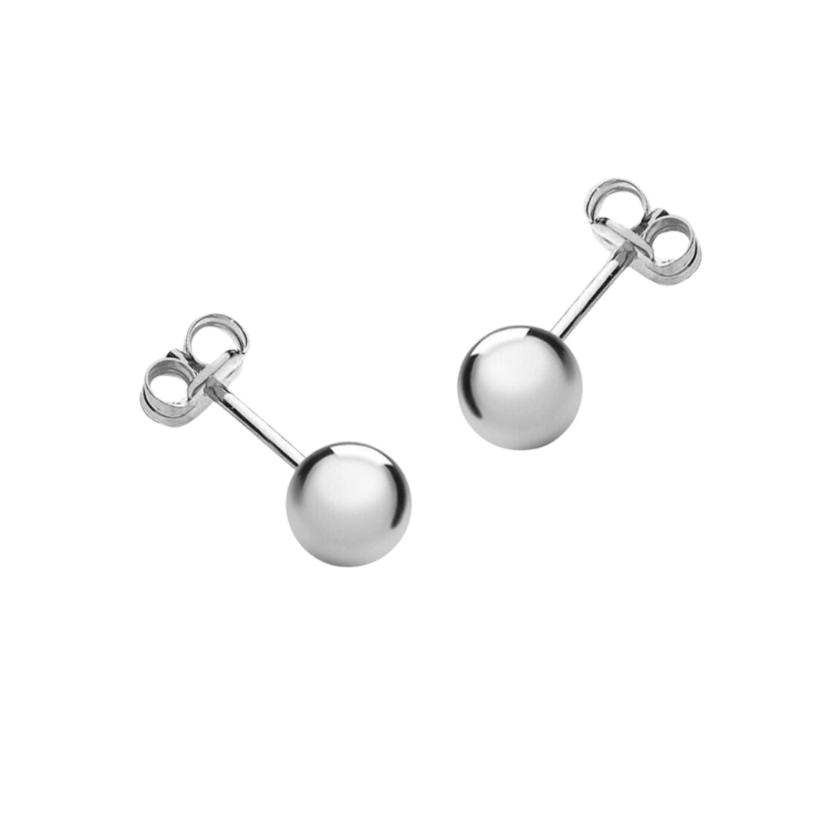 9K WHITE GOLD 6MM POLISHED BALL STUD EARRINGS