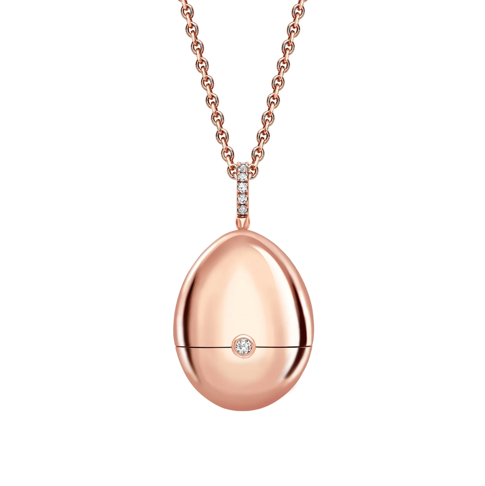 Fabergé Essence Rose Gold Unheated Ruby Heart Surprise Locket