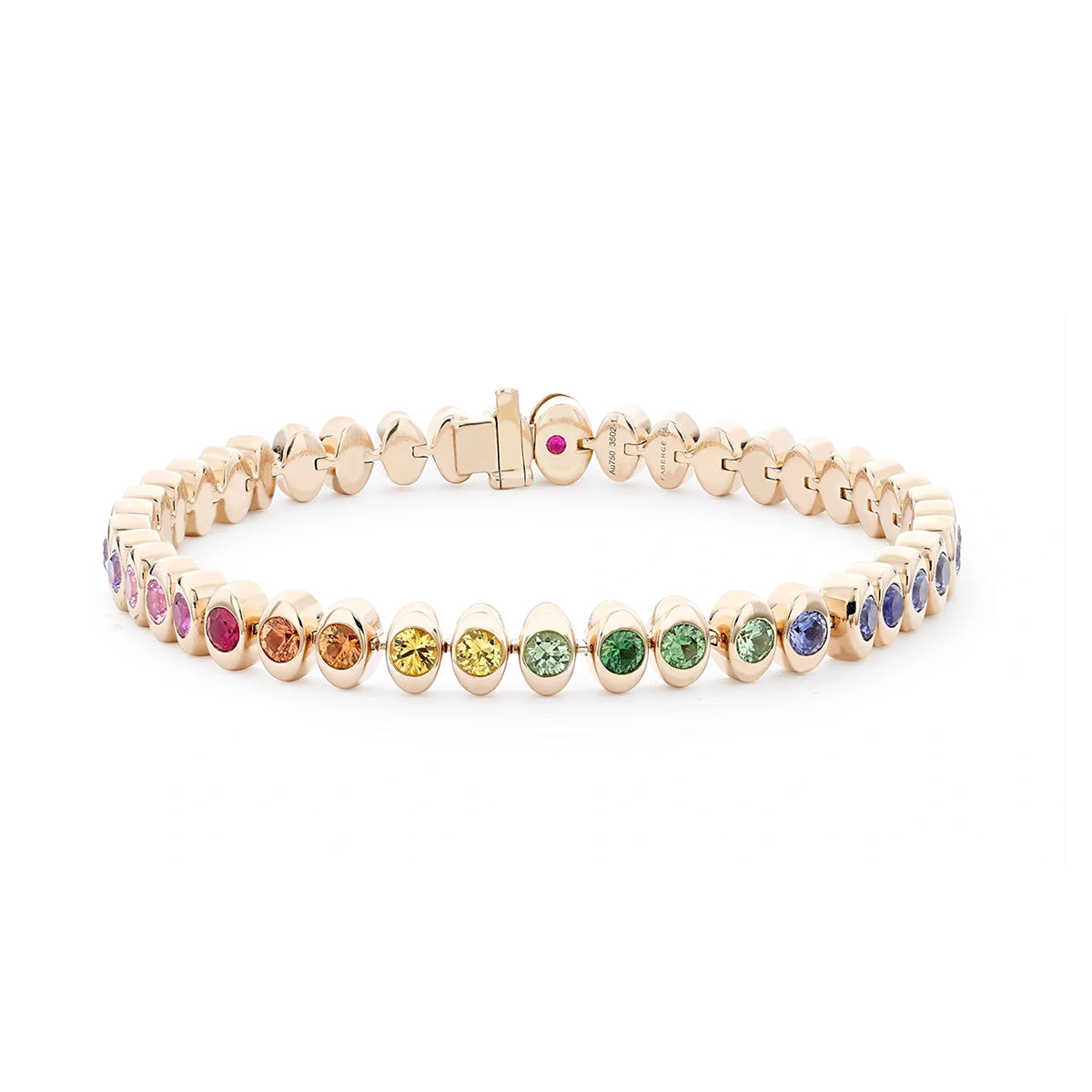 Cosmic Curve Rainbow Multicoloured Gemstone Tennis Bracelet